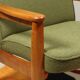 Fauteuil vintage vert en tissu bouclé Scania Design Chaise longue en bois