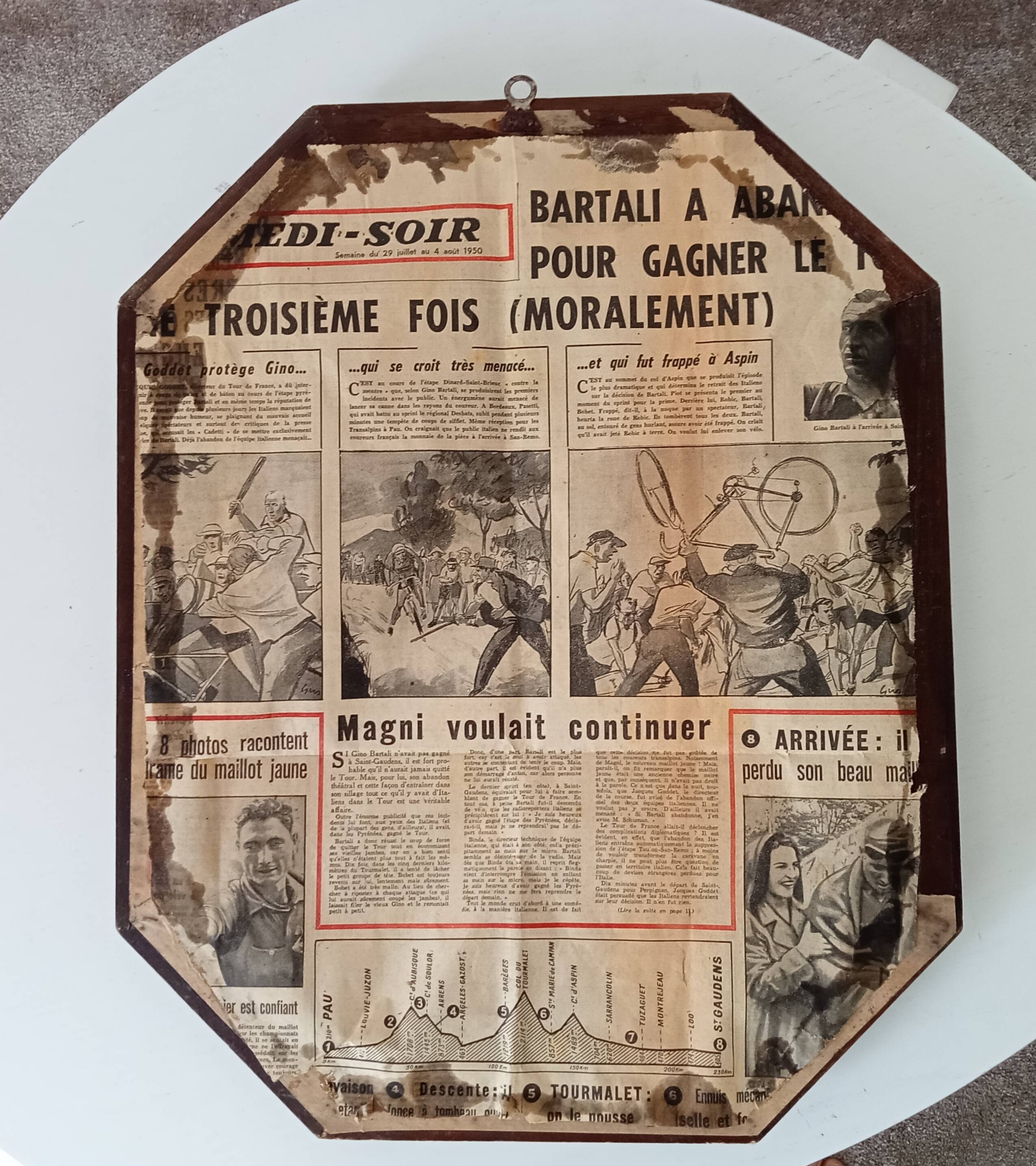 Vintage octagonal beveled mirror 50*40 cm