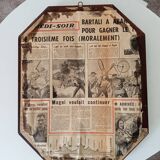 Vintage octagonal beveled mirror 50*40 cm