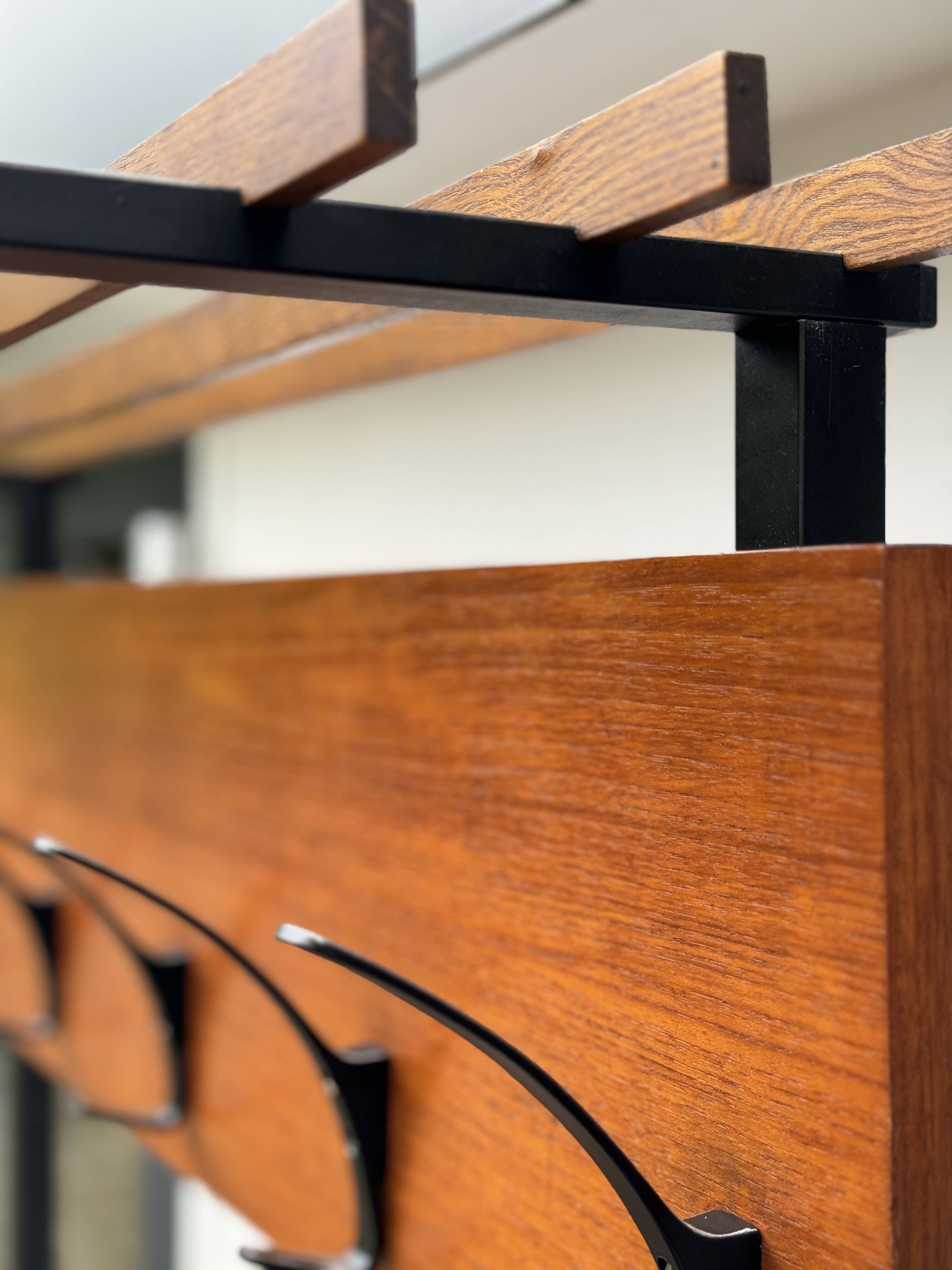 MCM Vintage Teak Coat Rack with Storage Unit