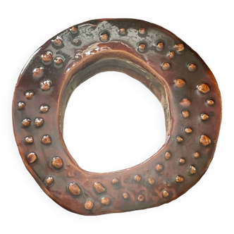 Ceramic mirror signed Ferré 1974