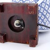 White and blue porcelain lamp