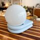 Vintage light blue metal wall lamp with globe