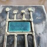 Case for matches in pewter, brass and email signed "latappy" 1970