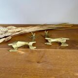 Pair of brass antelopes