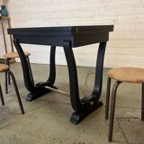 Table de jeux art deco avec plateau dépliant