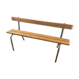 Former school bench with back