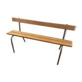 Former school bench with back