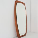 Grand miroir scandinave teck forme libre 1960