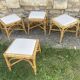 4 tabourets vintage bambou et rotin – années 60/70
