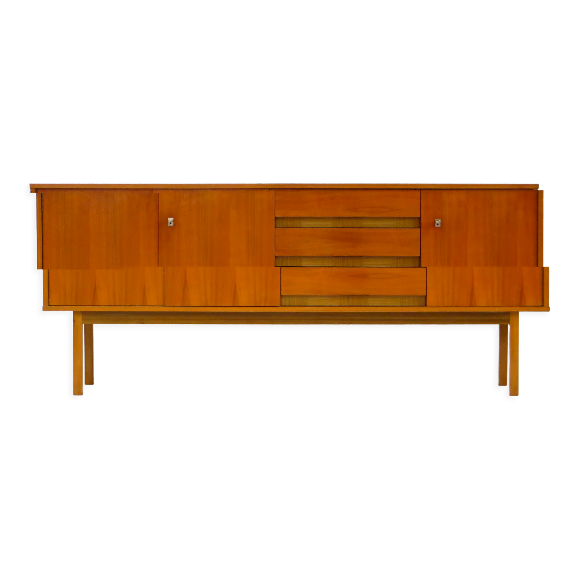 Vintage mid century modern minimalist sideboard in walnut, 1960s