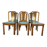 6 Art Deco period chairs in green vinyl