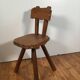 solid oak brutalist organically shaped chair