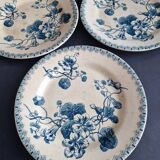6 assiettes plates en terre de fer Gien modèle Capucines