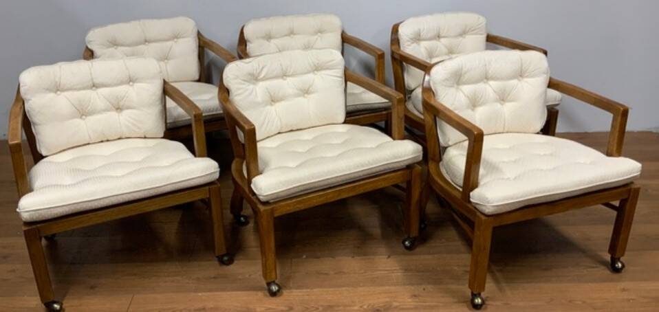 6x Drexel Heritage '70ties original chairs ontwerp naar S. Brackett