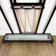 Metal coat rack with wooden balls and scoubidou from the 1960s.
