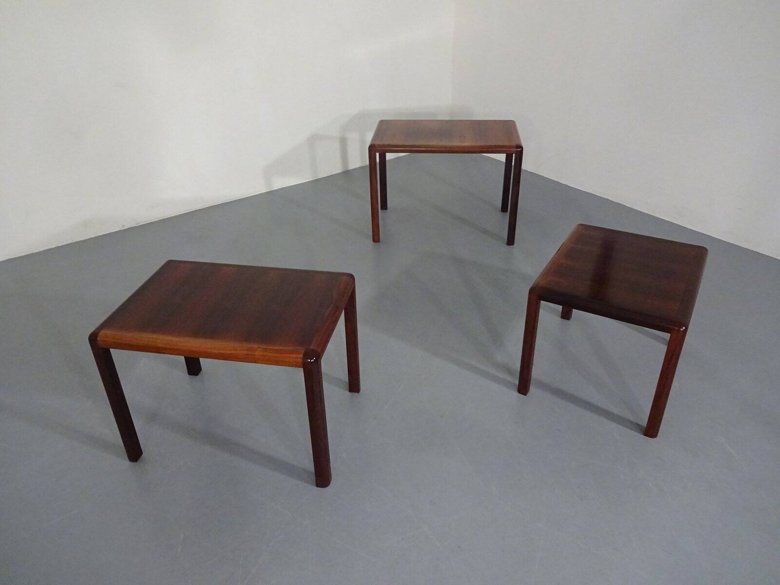 Danish Rosewood Nesting Tables, 1960s, Set of 3