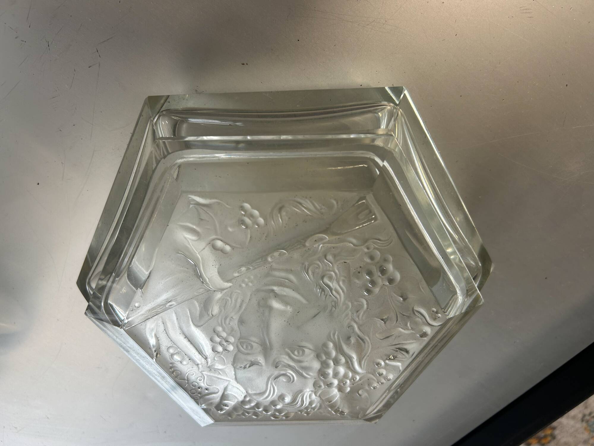 Art Deco crystal bonbonnière