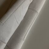 Modernist linen thread sheet 1940 embroidered with polka dots and days without monogram 240cm