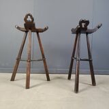 Mid century brutalist bar stools - set of 6, 1960s