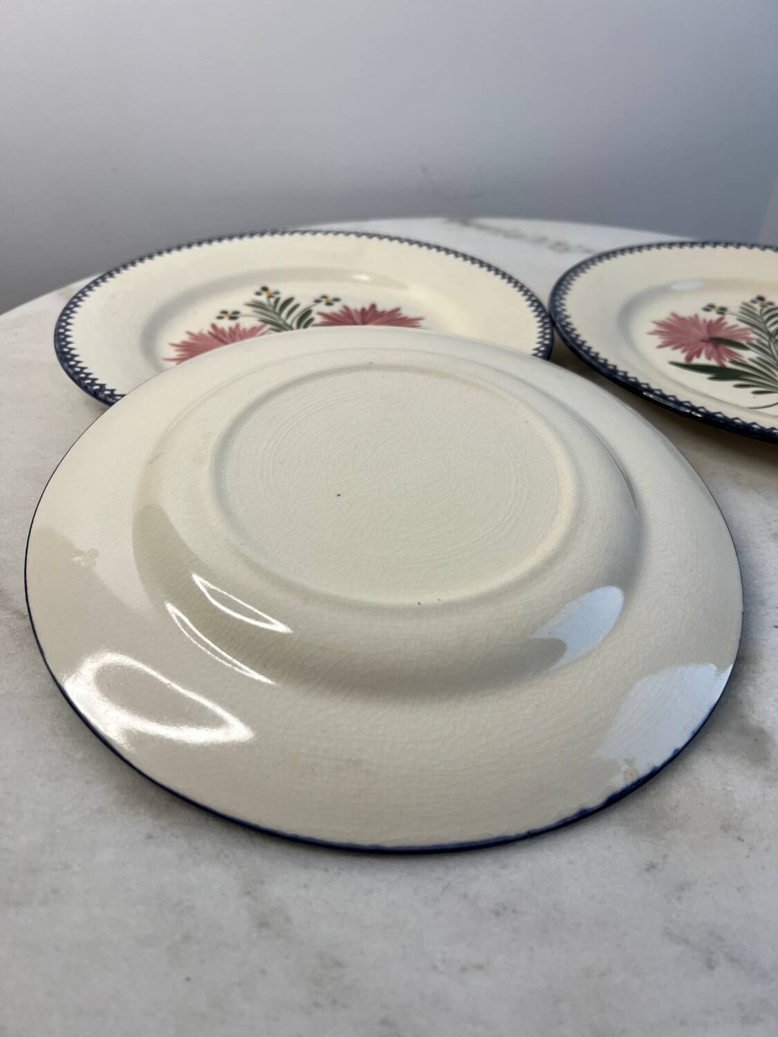 Set of three Charolles dinner plates