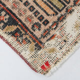 4x10 red & beige wool vintage rug 140x301cm