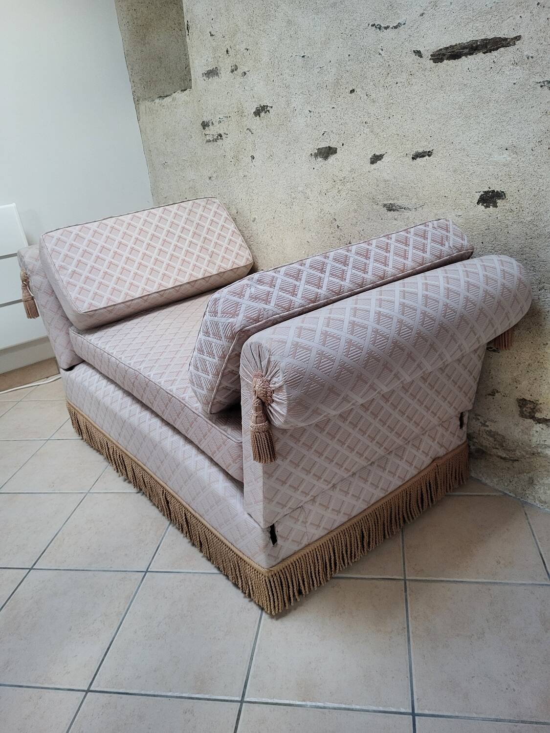 Art Nouveau chaise longue banquette