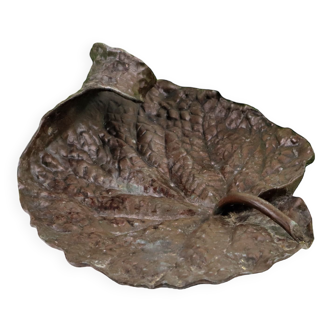 Vintage Vide Poche Bronze Leaf Bio Bio Babiole Florale 32cm