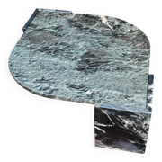 Emerald green marble "eye" coffee table, Roche Bobois, France, 1970s