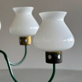 1960s vintage chandelier with opaline lampshade