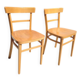 Paire de chaises bistrot en hêtre clair