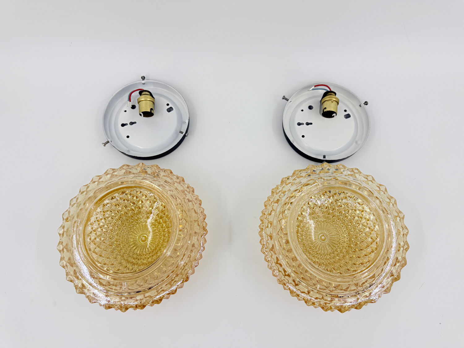 Vintage amber wall lights