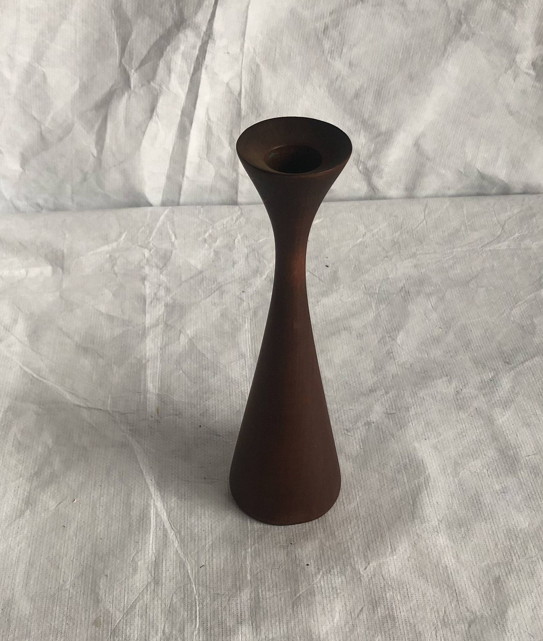 Bougeoir en bois de Bouleau teinté vintage , design scandinave