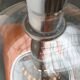 Suspended globe lamp in glass from the German space age by Erco.