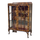 English Chippendale walnut display cabinet from the 1930s