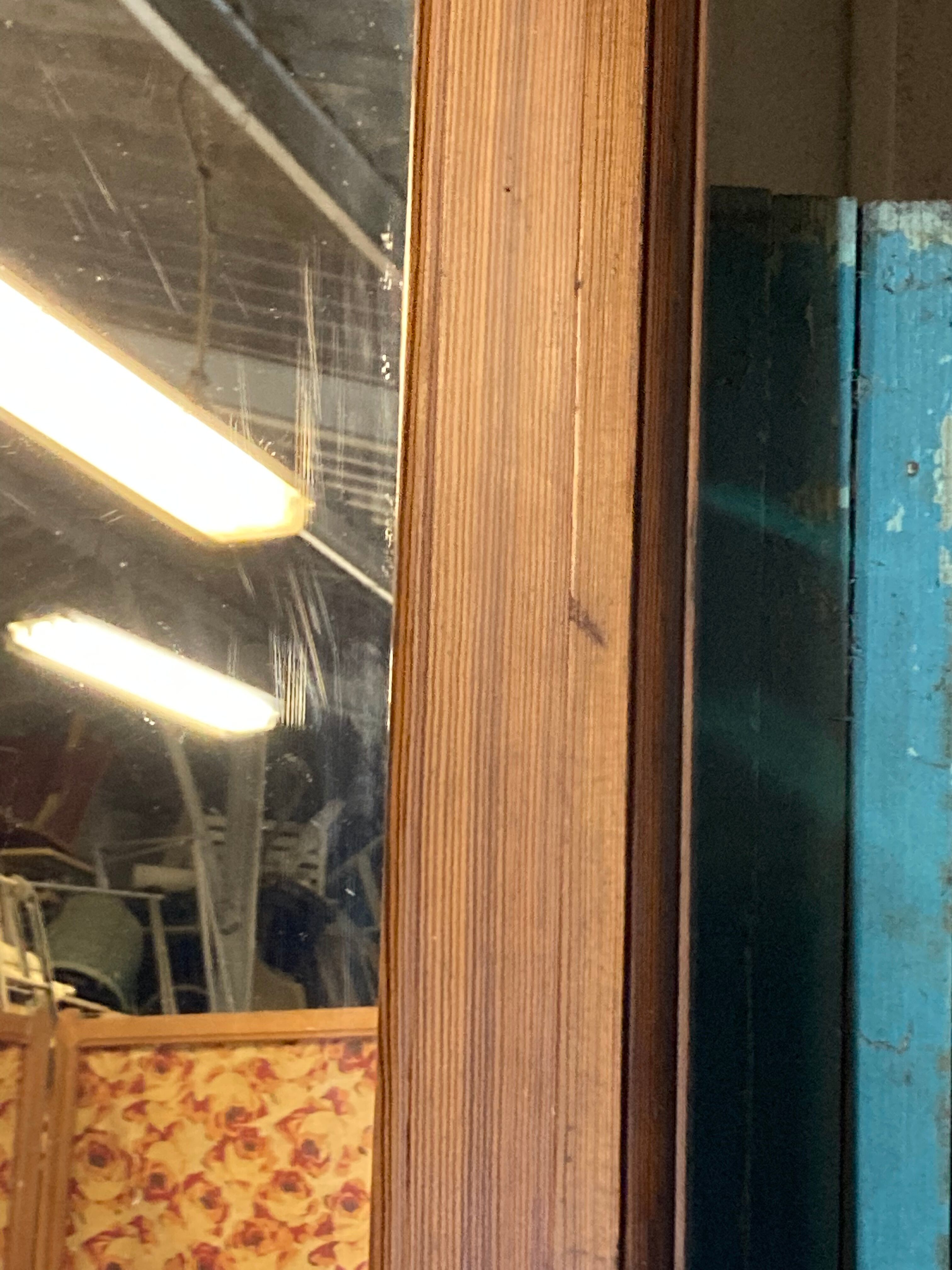 Large old mirror in pitchpin Louis-Philippe Style 100x170cm