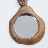 Hand carved wooden pear mirror