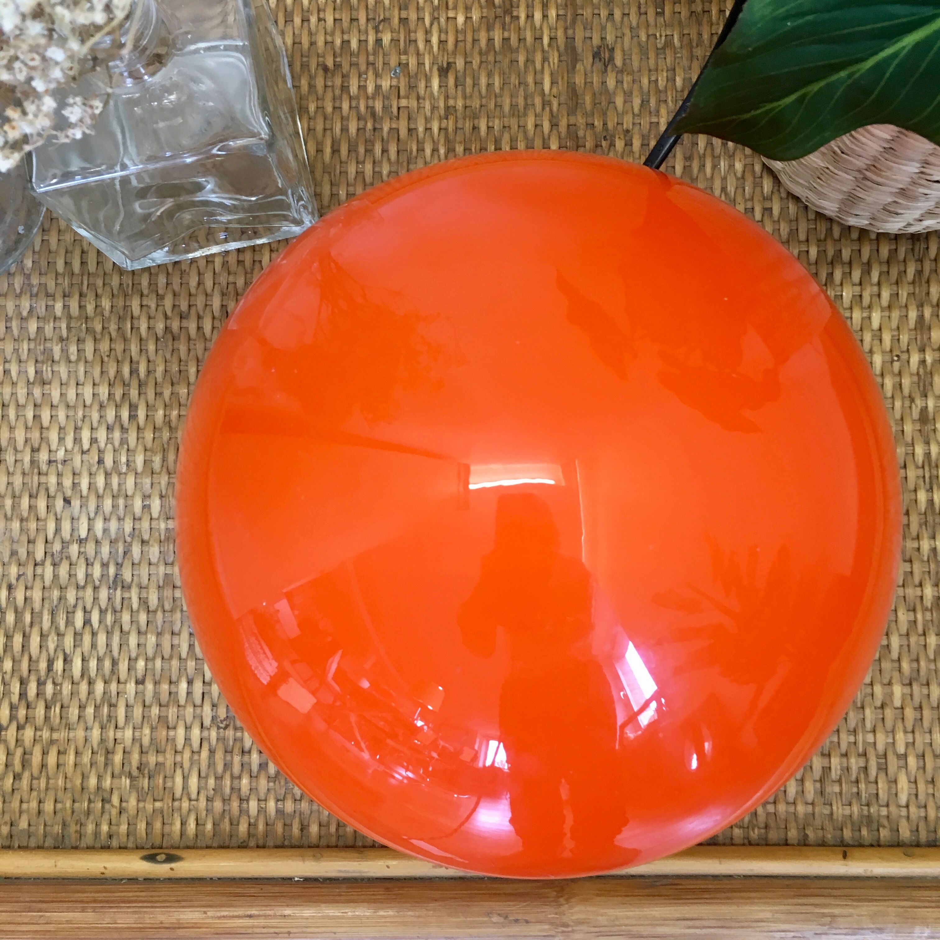 Vintage lamp 1960 in orange opaline