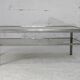 Double coffee table trays smoked glass steel. France, circa 1970