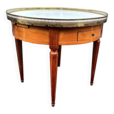 Table basse bouillotte ancienne plateau marbre style louis xvi