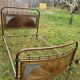 1920s art deco wrought iron bed frame with marquetry
