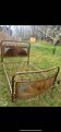 1920s art deco wrought iron bed frame with marquetry