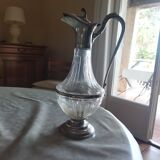 Carafe crystal wine and tin