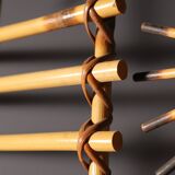 Rattan and Bamboo Room Divider with Sunbrust Accents, Czechoslovakia, 1960´s