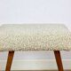High stool seat boucle beige - round beech legs