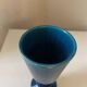 Vase pot verre céramique bleu
