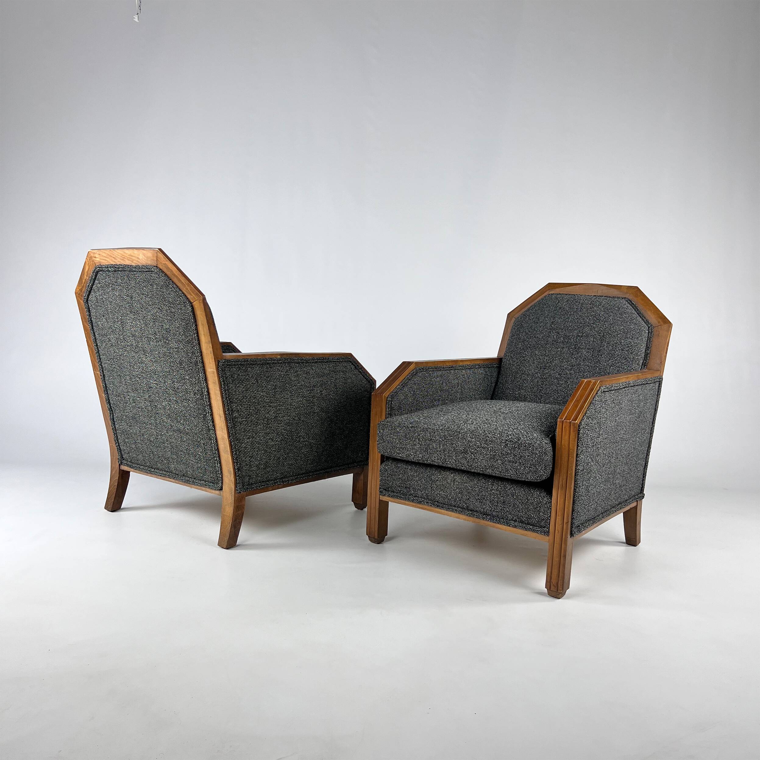 Set of 2 Art Deco Club Chairs, France, 1930s