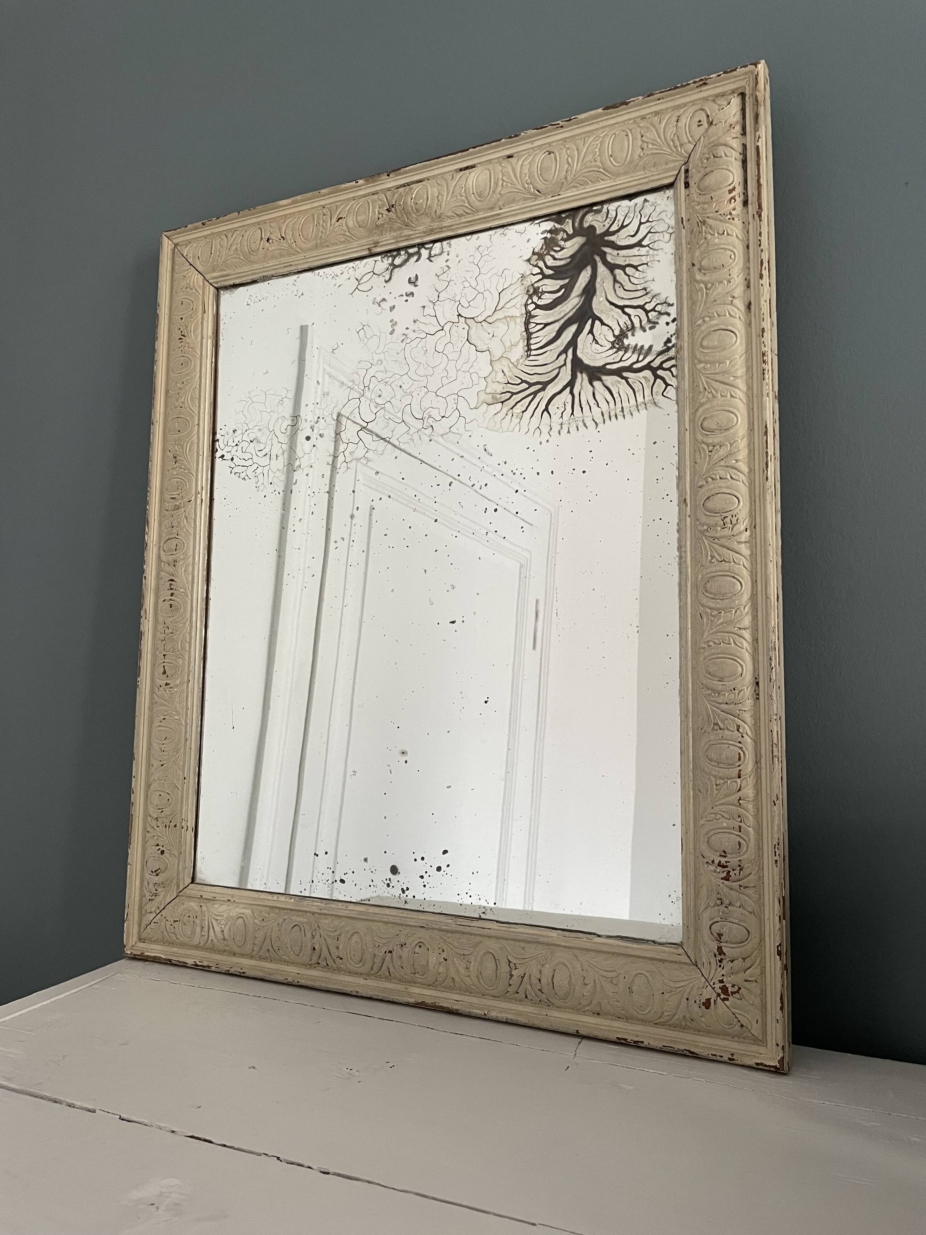 Miroir ancien verre mercurisé