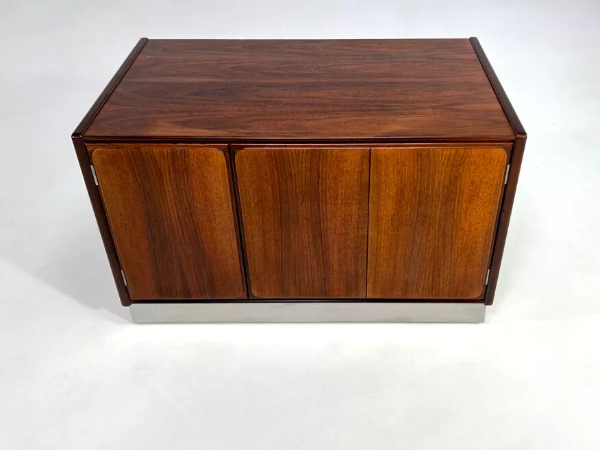 70s sideboard in rosewood and brushed aluminum