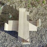 Coffee table in travertine and thick glass, Willy Ballez, 1970s